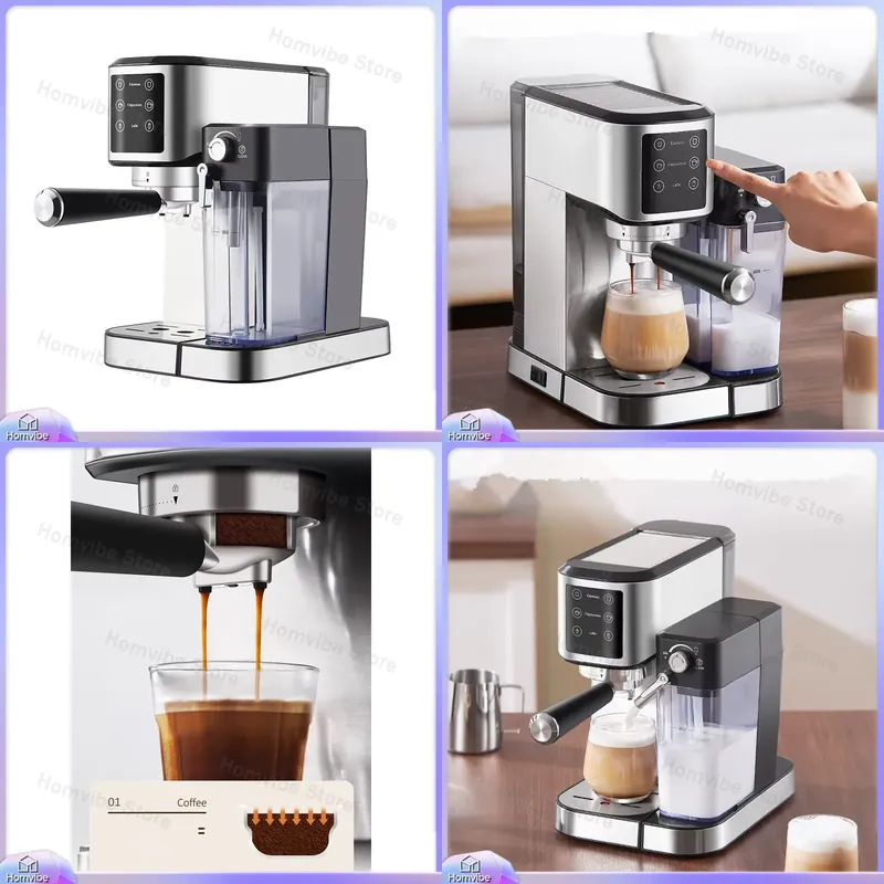 Home Bar And Coffee - เครื่องชงกาแฟเอสเพรสโซ่สแตนเลส 20 บาร์ แบบพกพา ขนาดกะทัดรัด สำหรับใช้ในบ้าน