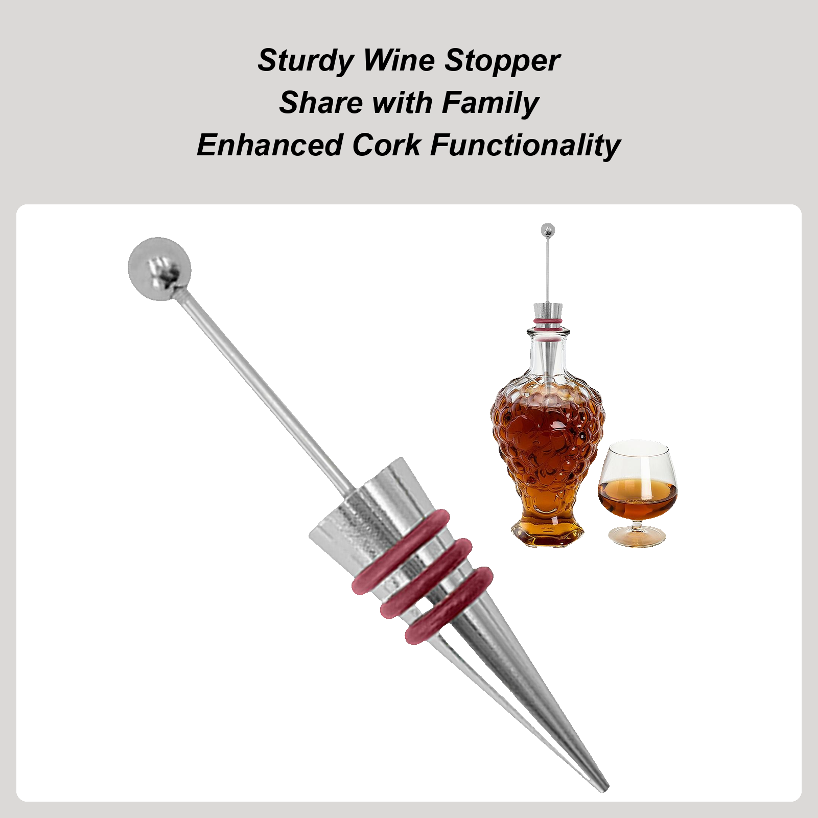Home Bar Supplies - จุกปิดขวดไวน์ โลหะผสม ซิลิโคน ใช้ซ้ำได้ อุปกรณ์ในบ้าน ปั๊มสุญญากาศสำหรับไวน์