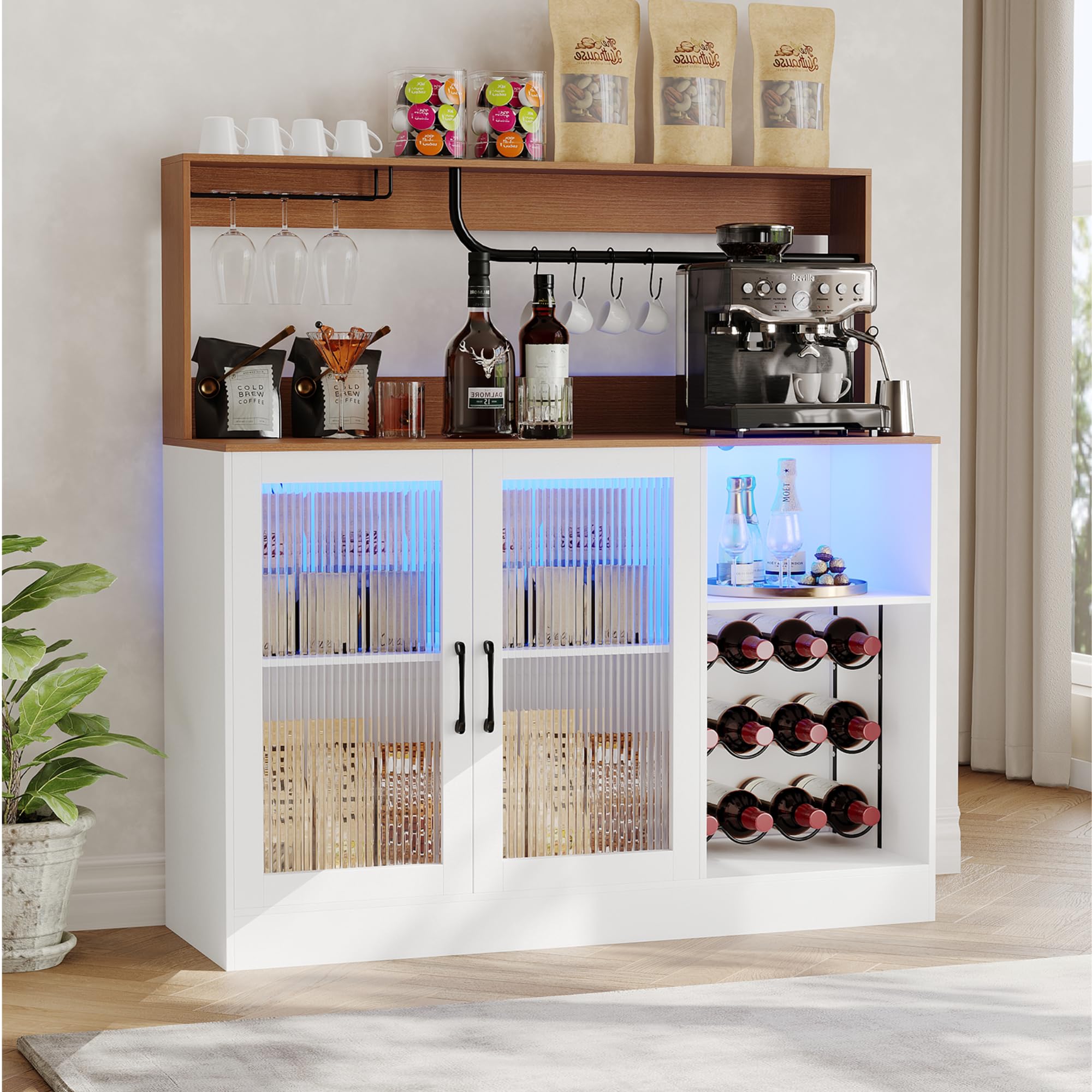 ตู้เก็บไวน์พร้อมไฟ LED, ที่วาง - Home Bar Shelves บทวิจารณ์และราคา