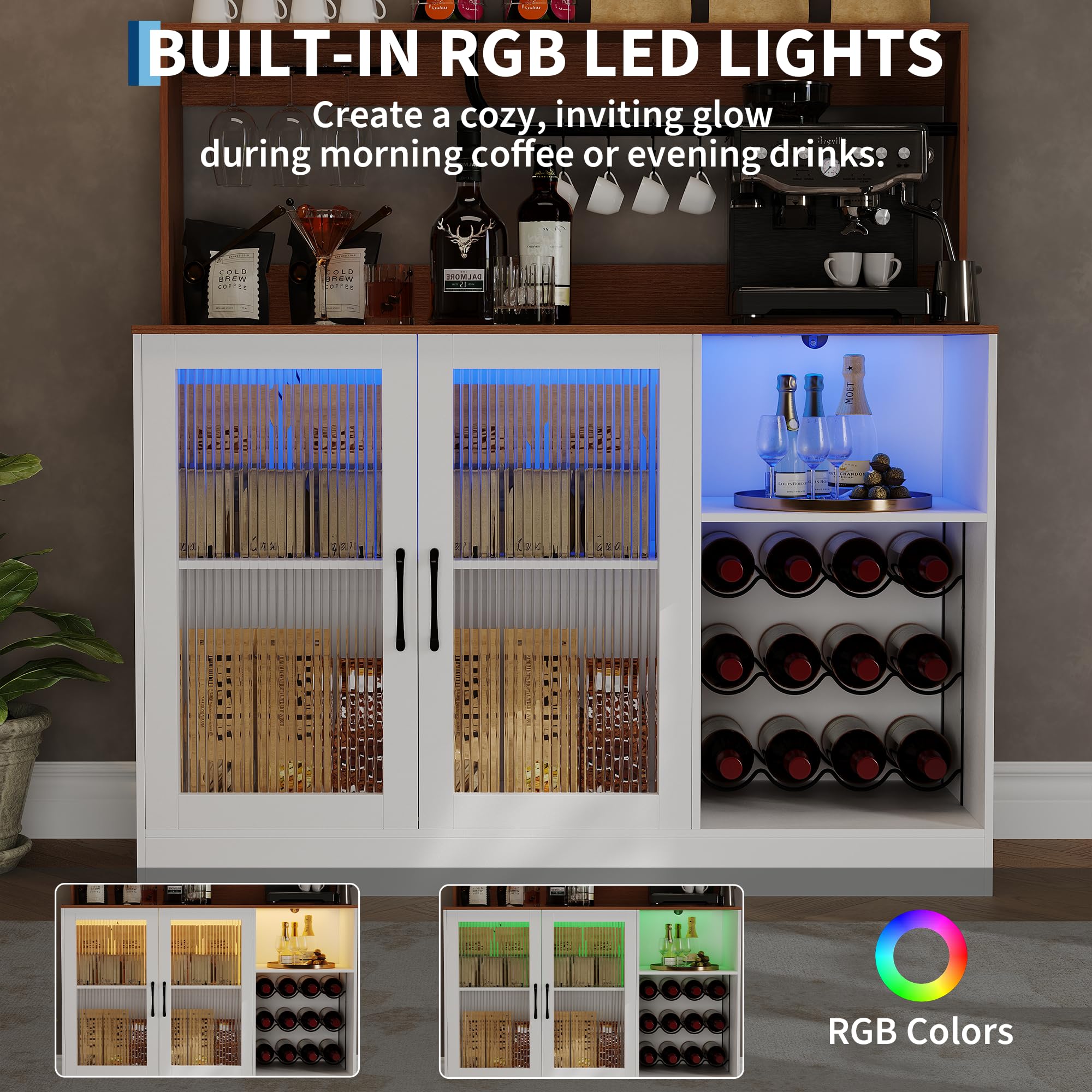 ตู้เก็บไวน์พร้อมไฟ LED, ที่วาง - Home Bar Shelves บทวิจารณ์และราคา