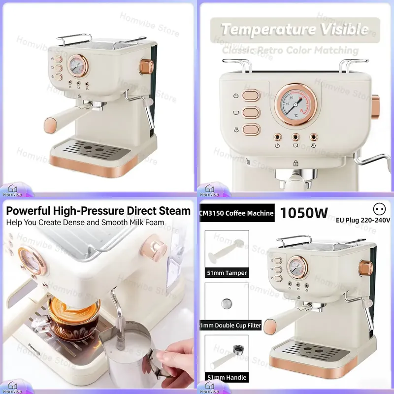 เครื่องชงกาแฟเอสเพรสโซแบบกึ่งอ - Home Bar And Coffee บทวิจารณ์และราคา