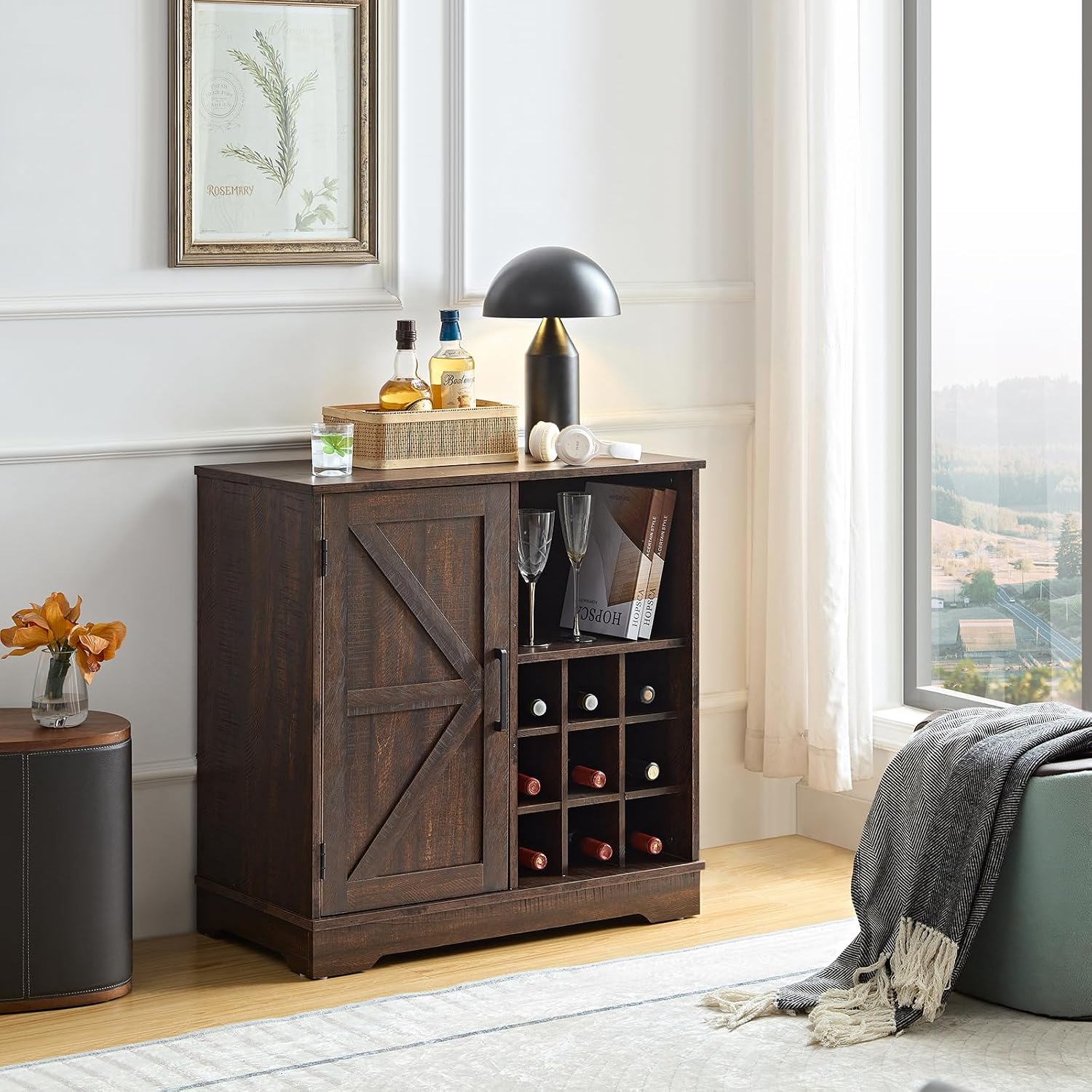 ตู้เก็บไวน์แบบฟาร์มเฮาส์พร้อมท - Home Bar Shelves บทวิจารณ์และราคา