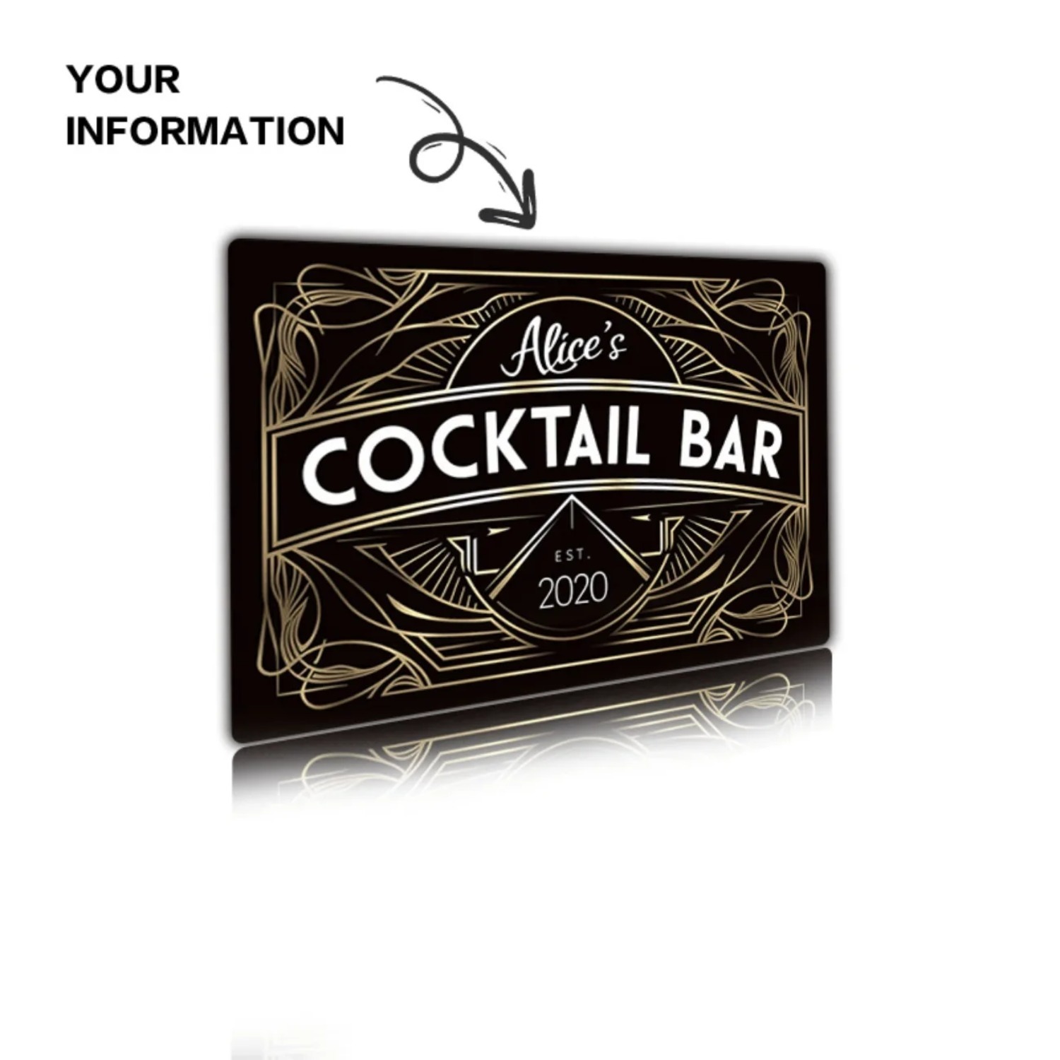 ป้ายโลหะติดผนังสไตล์อาร์ตเดโคแ - Home Bar Signs บทวิจารณ์และราคา