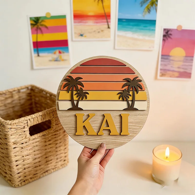 ป้ายไม้ติดผนังรูปต้นปาล์มพระอา - Home Bar Signs บทวิจารณ์และราคา