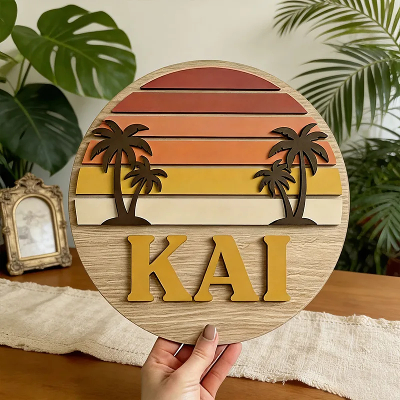 ป้ายไม้ติดผนังรูปต้นปาล์มพระอา - Home Bar Signs บทวิจารณ์และราคา