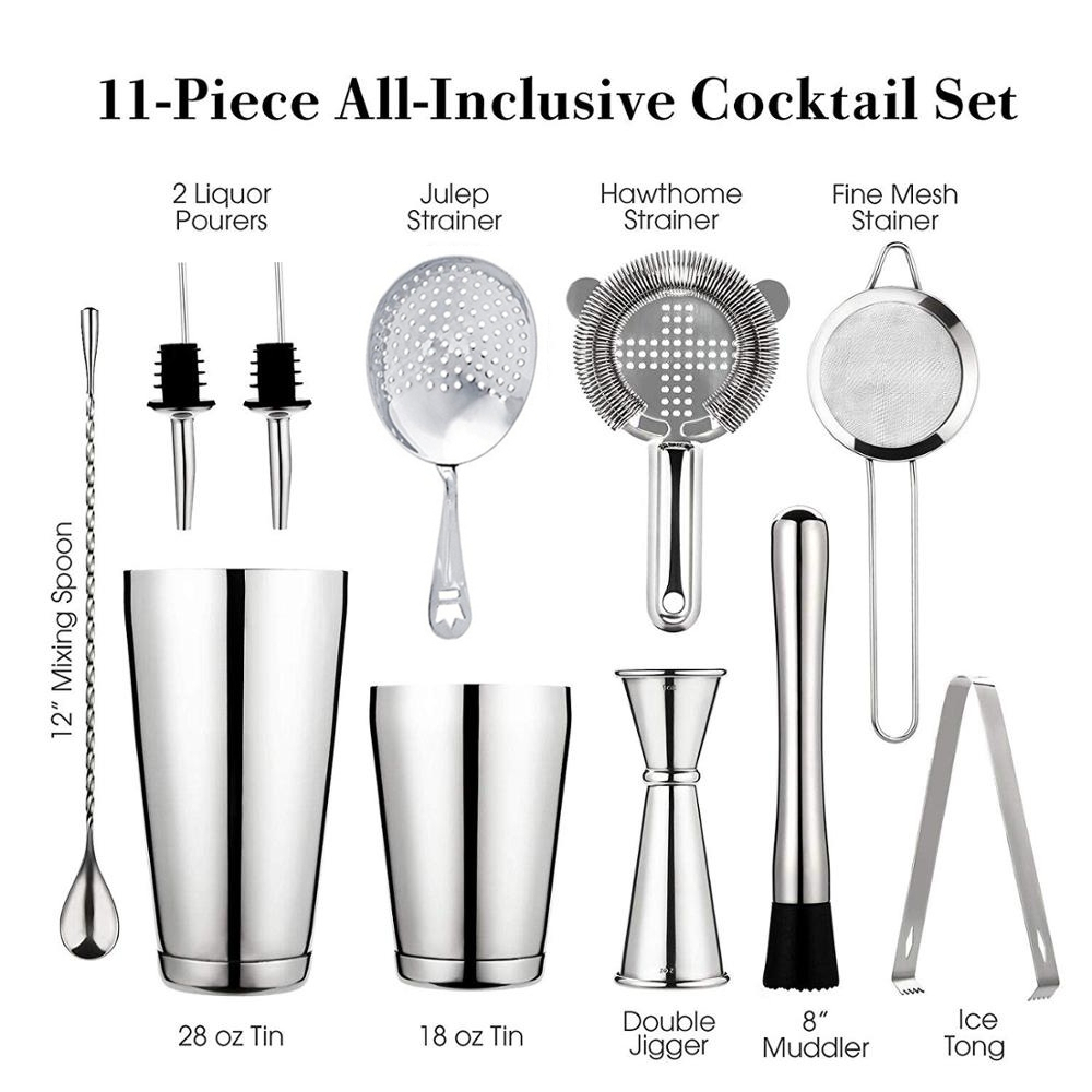ชุดเครื่องเขย่าค็อกเทลสำหรับบา - Boston Shaker Set บทวิจารณ์และราคา