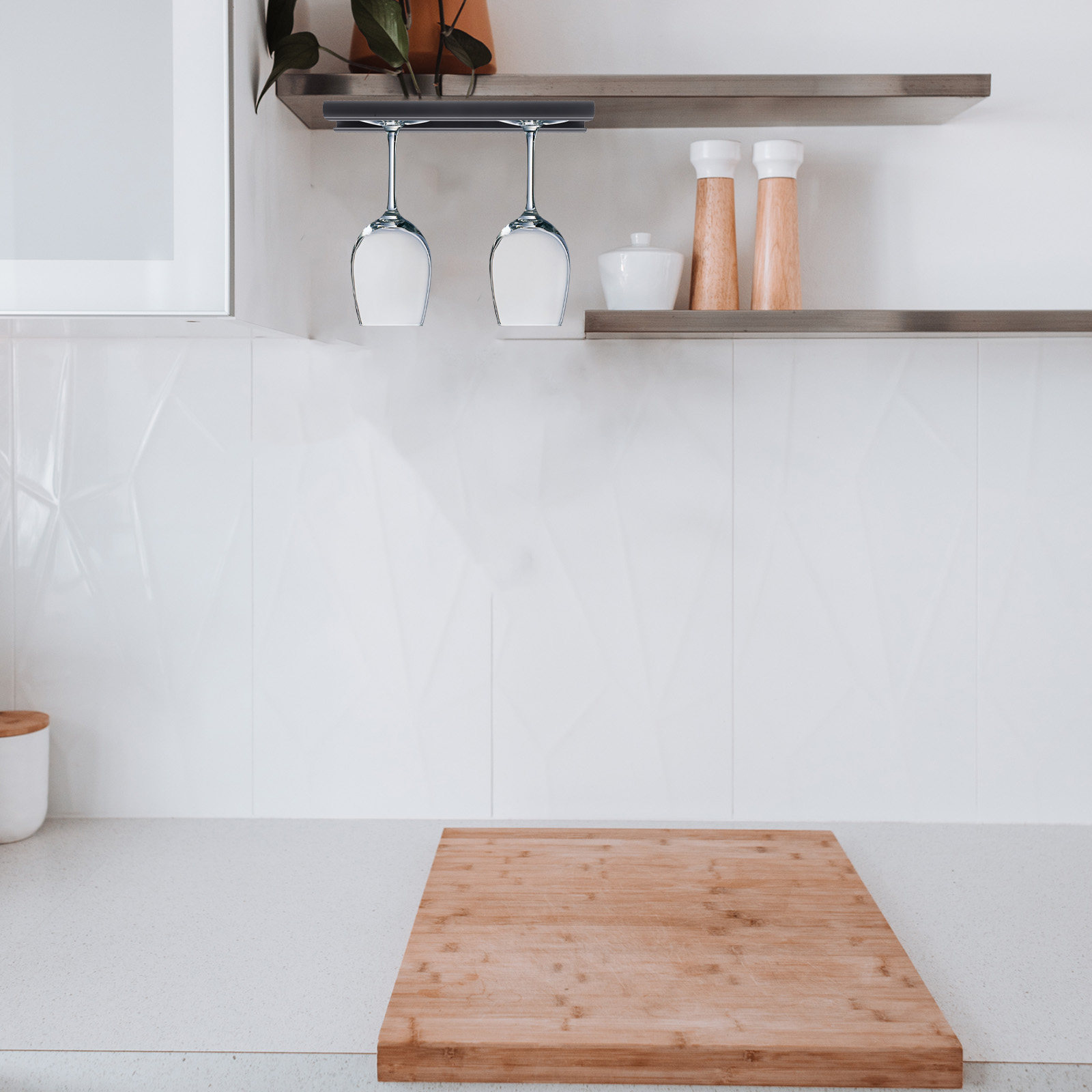 ที่แขวนแก้วไวน์สแตนเลสแบบติดใต - Home Bar Shelves บทวิจารณ์และราคา