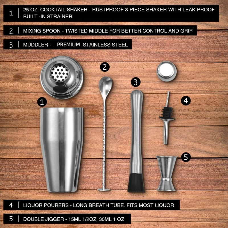 ชุดเครื่องมือผสมเครื่องดื่มสแต - Boston Shaker Set บทวิจารณ์และราคา